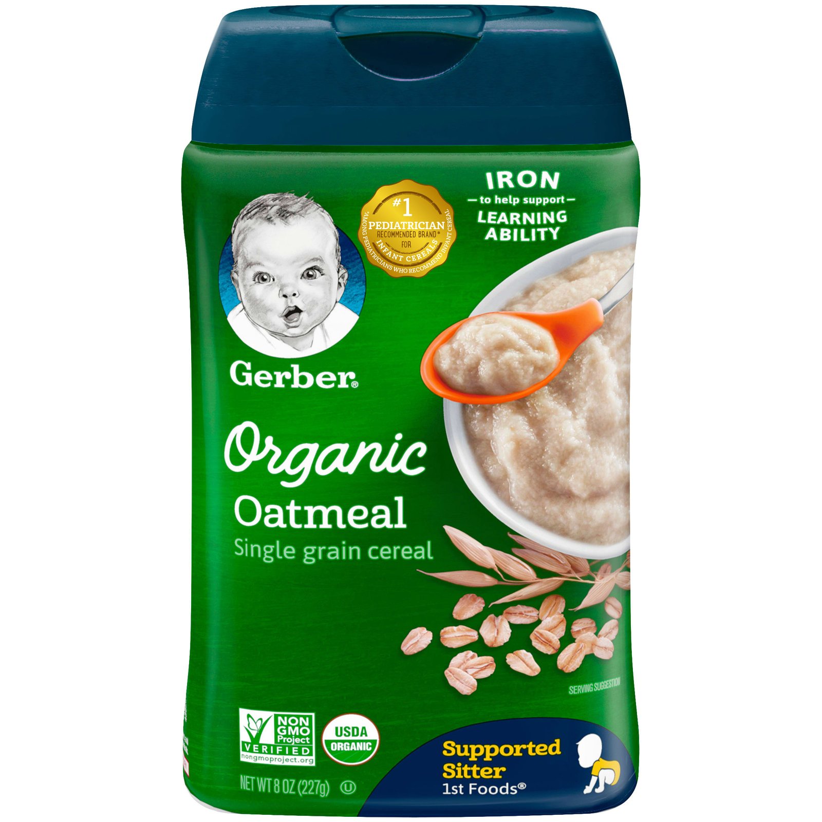 GERBER ORGANIC OATMEAL 8oz 6PK