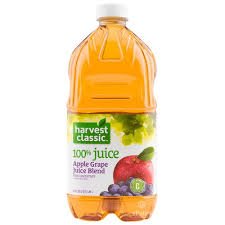 HARVEST CLASSIC APPLE GRAPE JUICE 64oz 8PK