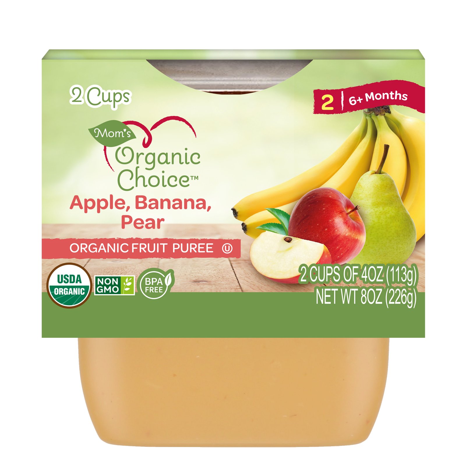 MOM'S ORGANIC Apple Banana Pear 4oz 20 pk