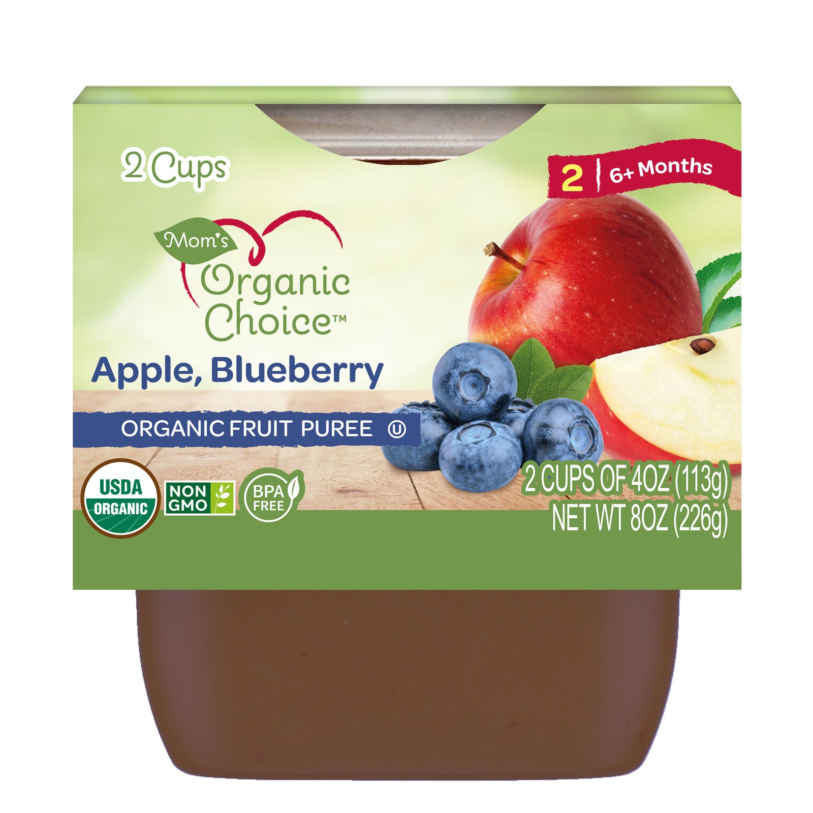 MOM'S ORGANIC Apple Blueberry 4oz 20 pk