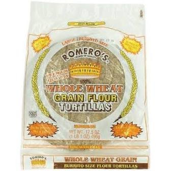 ROMEROS WHOLE WHEAT TORTILLAS 16oz 30PK